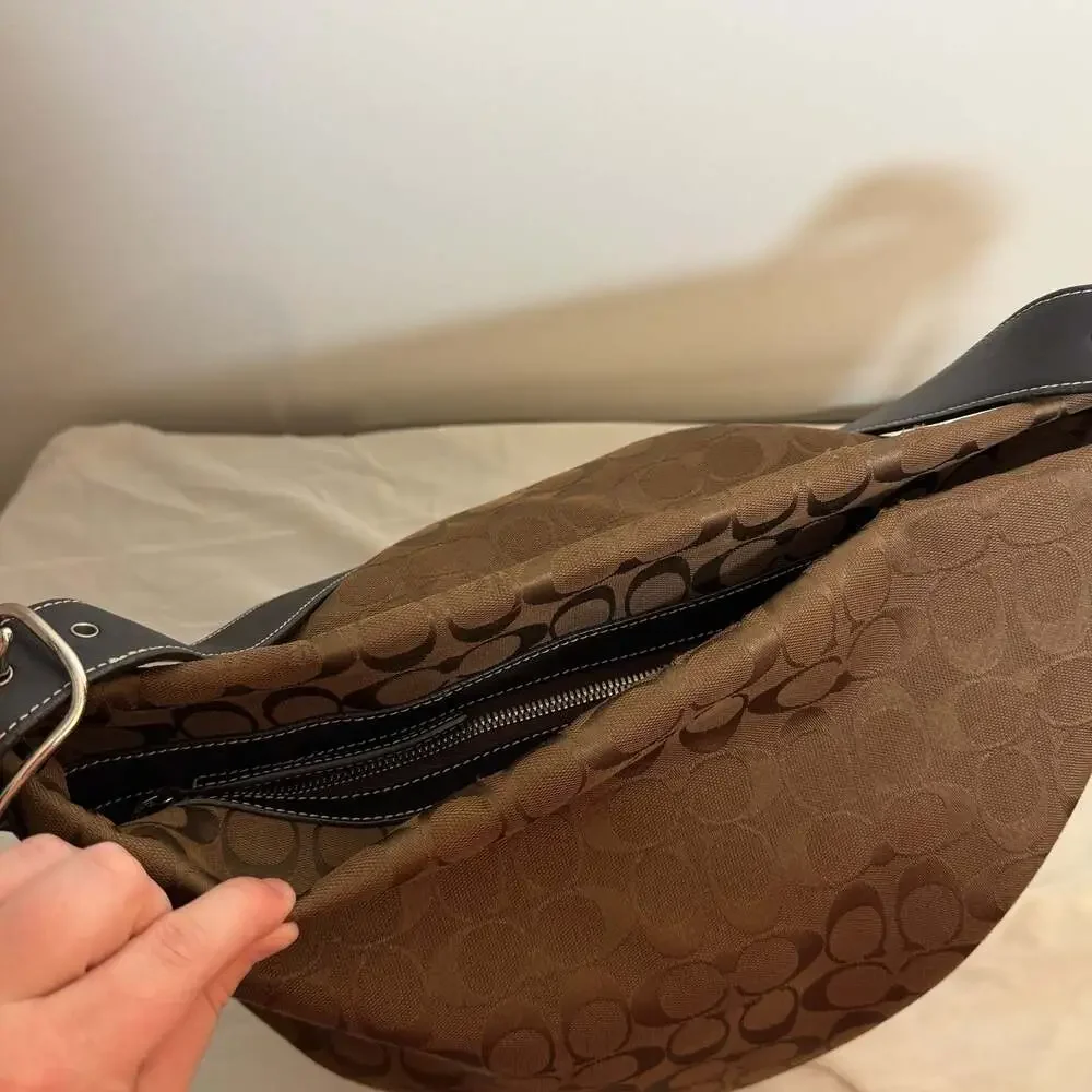 Coach Signature Canvas Hobo Bag in Brown/Tan